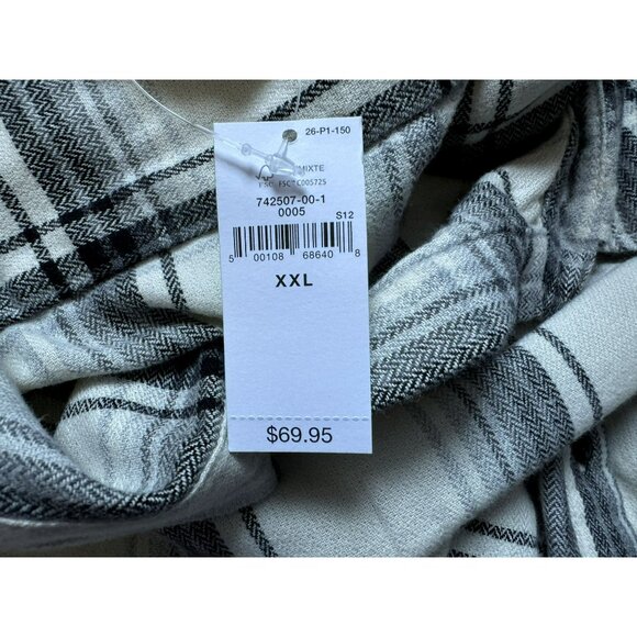 GAP Womens Oversized Relaxed Fit Flannel Big Shirt Sz XXL Button Front Gray NEW - Picture 7 of 8